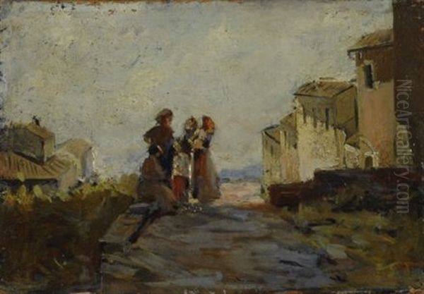 Conversazione Oil Painting by Vincenzo Cabianca