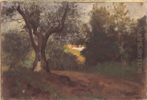 Paesaggio Dei Dintorni Di Firenzi Oil Painting by Vincenzo Cabianca