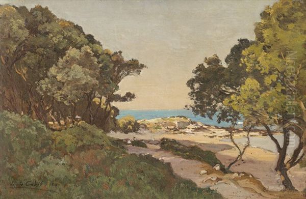 Ile De Noirmoutiers: Sommerfrische Am Strand Mit Blick Auf Das Meer Oil Painting by Louis Alexandre Cabie