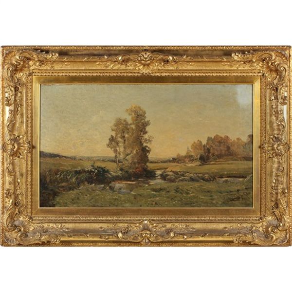 Pastoral Landscape Oil Painting by Louis Alexandre Cabie