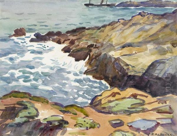 Coastal Landscape In Southern France Oil Painting by Paul Altherr