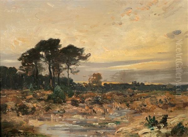 Moorlandschaft Oil Painting by Louis Alexandre Cabie