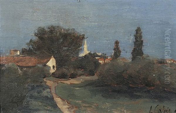 Landschaft Bei Bassens (gironde) Oil Painting by Louis Alexandre Cabie