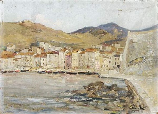 Vue De Collioure Oil Painting by Louis Alexandre Cabie