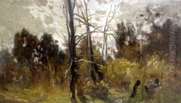 Paysage A L'allee D'arbres Oil Painting by Louis Alexandre Cabie