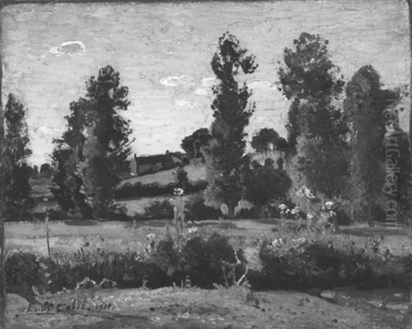 Paysage Aux Peupliers Oil Painting by Louis Alexandre Cabie