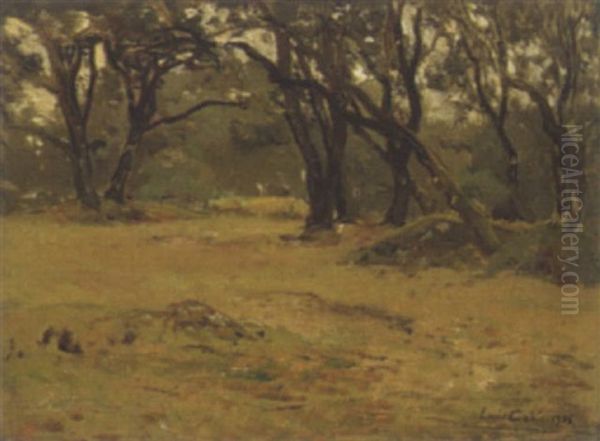 Baumbestandene Landschaft Oil Painting by Louis Alexandre Cabie