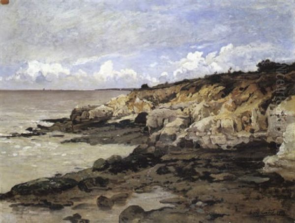 Rochers A Royan Oil Painting by Louis Alexandre Cabie