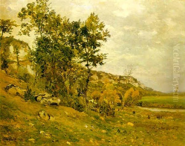 Paisaje De Dordogne Oil Painting by Louis Alexandre Cabie