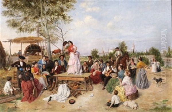 Fiesta En El Campo Oil Painting by Manuel Cabral Aguado Bejarano