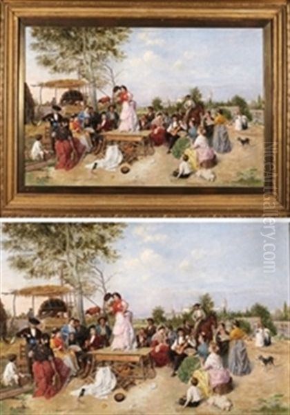 Fiesta En El Campo Oil Painting by Manuel Cabral Aguado Bejarano