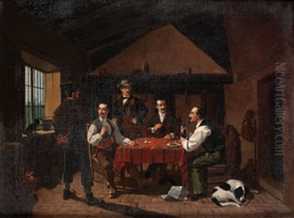 Reunion De Cazadores Oil Painting by Manuel Cabral Aguado Bejarano