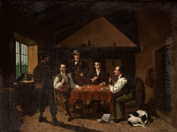 La Tertulia Oil Painting by Manuel Cabral Aguado Bejarano