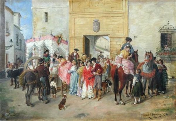 Carnival Day, Seville Oil Painting by Manuel Cabral Aguado Bejarano