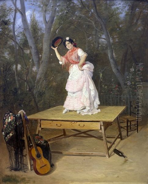 Bailaora Oil Painting by Manuel Cabral Aguado Bejarano