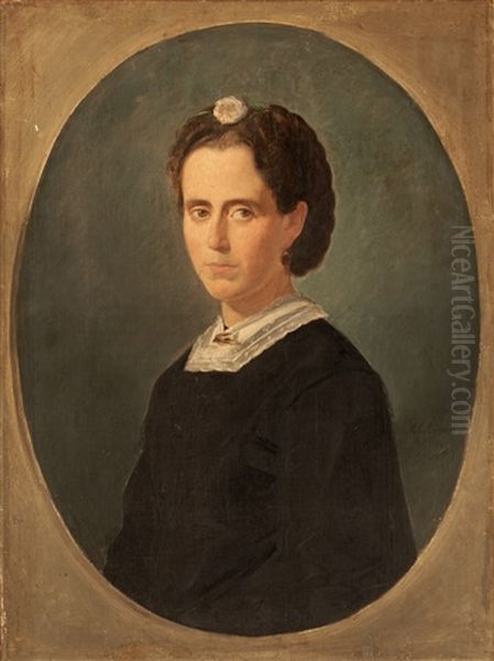 Retrato De Senora Oil Painting by Manuel Cabral Aguado Bejarano