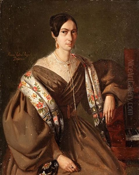 Retrato Femenino Oil Painting by Manuel Cabral Aguado Bejarano