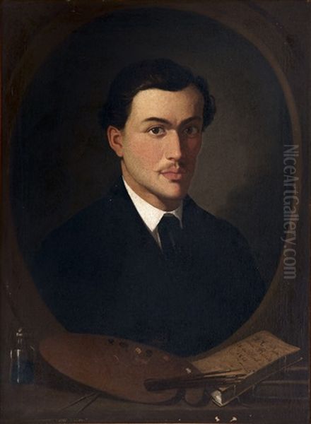 Retrato De Pintor Oil Painting by Francisco Cabral Bejarano