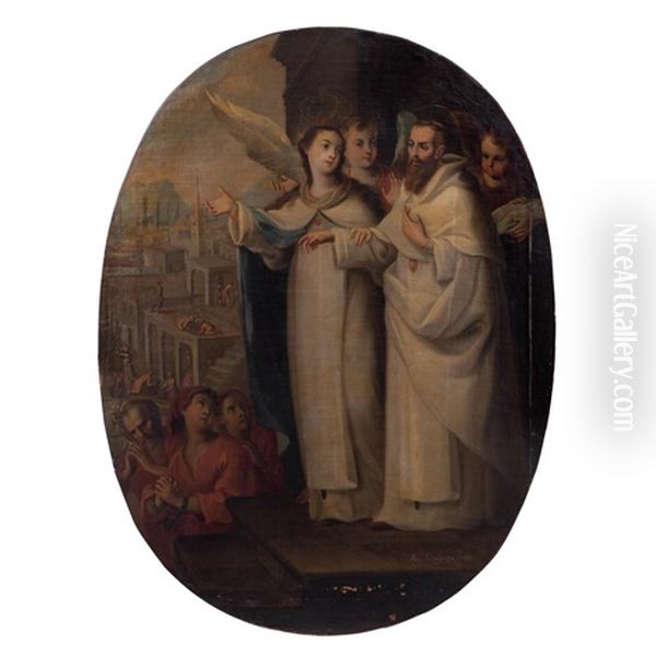 Aparicion De La Virgen De La Merced A San Pedro Nolasco Oil Painting by Miguel Cabrera