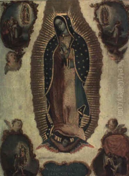 La Virgen De Guadalupe Oil Painting by Miguel Cabrera