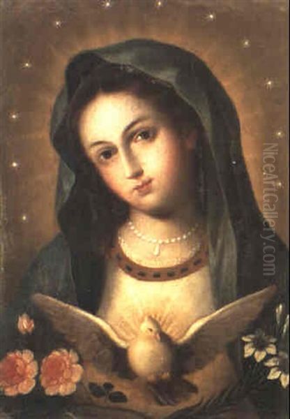 La Virgen Inmaculada Oil Painting by Miguel Cabrera