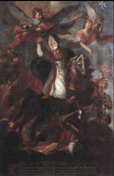 San Isidoro Arzobispo De Sevilla Oil Painting by Miguel Cabrera