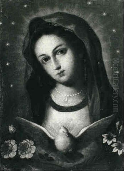 Virgen De La Paloma Oil Painting by Miguel Cabrera