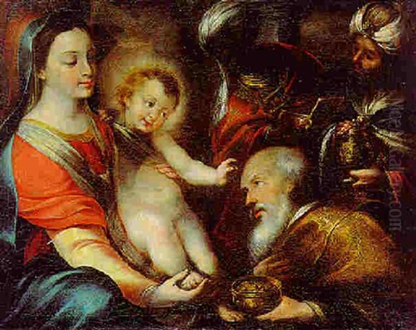 L'adoration Des Mages Oil Painting by Guglielmo Caccia