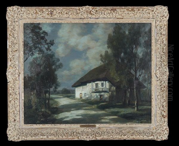 La Maison Sur La Route Oil Painting by Francois Charles Cachoud