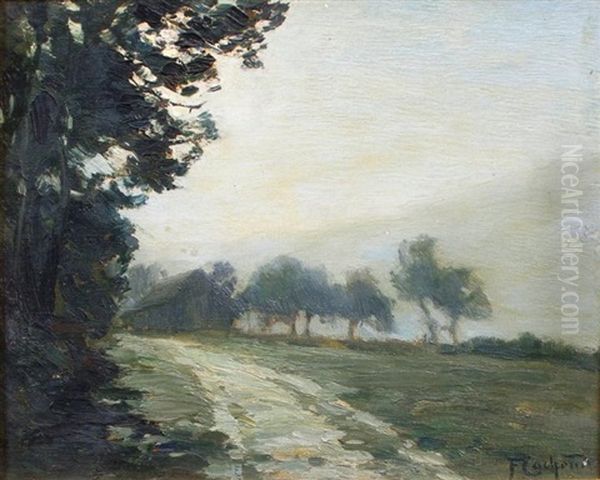 Le Vieux Chemin, Lune Brumeuse Oil Painting by Francois Charles Cachoud