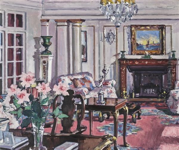 The Drawing Room, Croft House Oil Painting by Francis Campbell Boileau Cadell