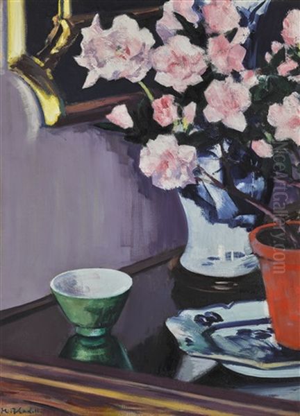 The Pink Azaleas Oil Painting by Francis Campbell Boileau Cadell