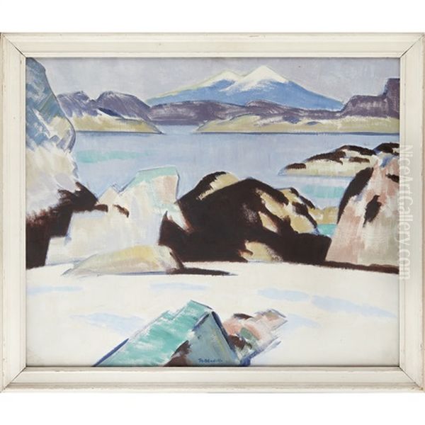 The Blue Mountain Oil Painting by Francis Campbell Boileau Cadell