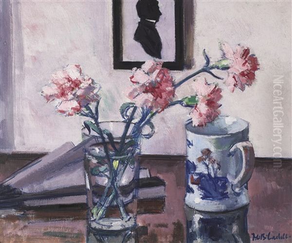 Pink Carnations Oil Painting by Francis Campbell Boileau Cadell