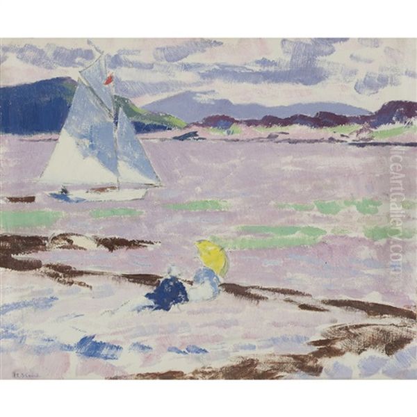 Roina In The Sound Of Mull Oil Painting by Francis Campbell Boileau Cadell