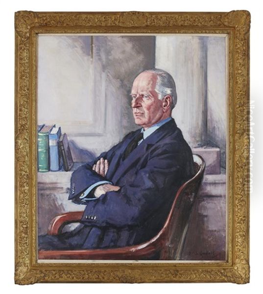 Half Length Portrait Of G.w Service Esq. Oil Painting by Francis Campbell Boileau Cadell