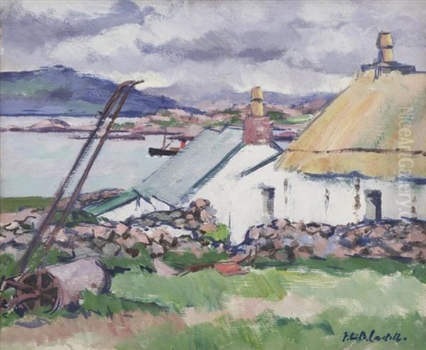 An Old Croft, Iona Oil Painting by Francis Campbell Boileau Cadell