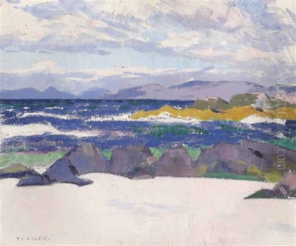 The Shoreline, Iona Oil Painting by Francis Campbell Boileau Cadell