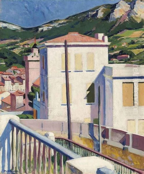 The White Villa, Cassis Oil Painting by Francis Campbell Boileau Cadell