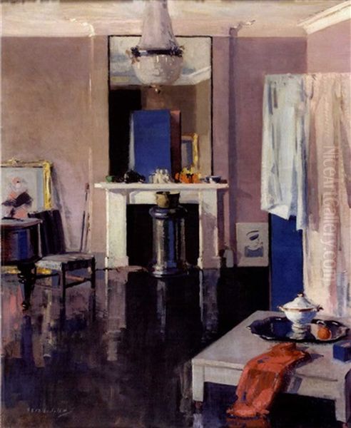 Studio Interior, 130 George Street Oil Painting by Francis Campbell Boileau Cadell