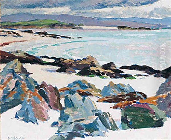 Iona, East Bay - The Little Island And Mull Oil Painting by Francis Campbell Boileau Cadell