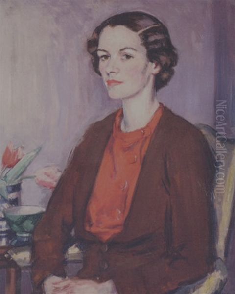 Portrait Of Miss Constance Guest by Francis Campbell Boileau Cadell