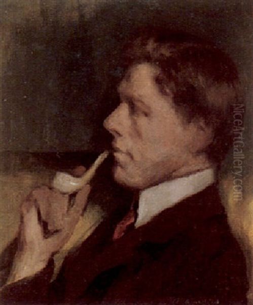 Portrait Of A Gentleman (self-portrait?) Oil Painting by Francis Campbell Boileau Cadell