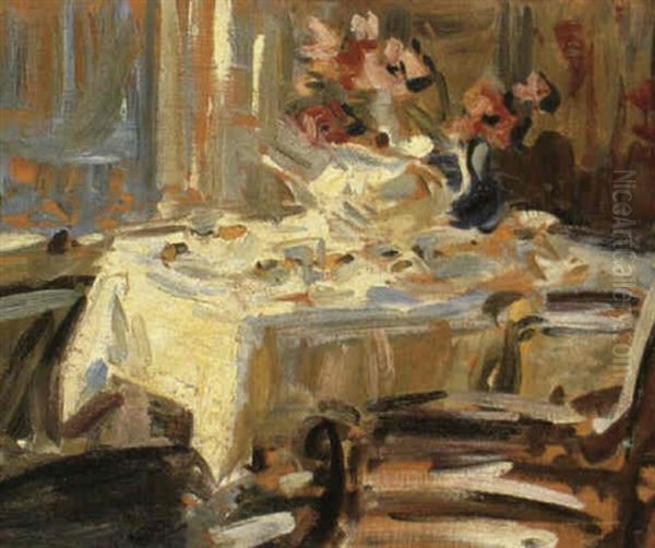 Tea Table Oil Painting by Francis Campbell Boileau Cadell