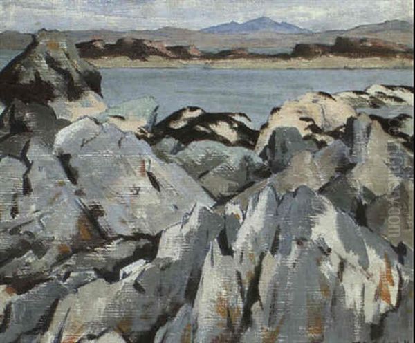 Rocks, Iona Oil Painting by Francis Campbell Boileau Cadell