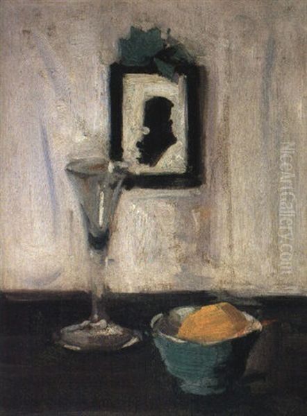 Lemon, Glass And Silhouette Oil Painting by Francis Campbell Boileau Cadell