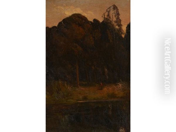 Evening Landscape Oil Painting by Giuseppe Cadenasso