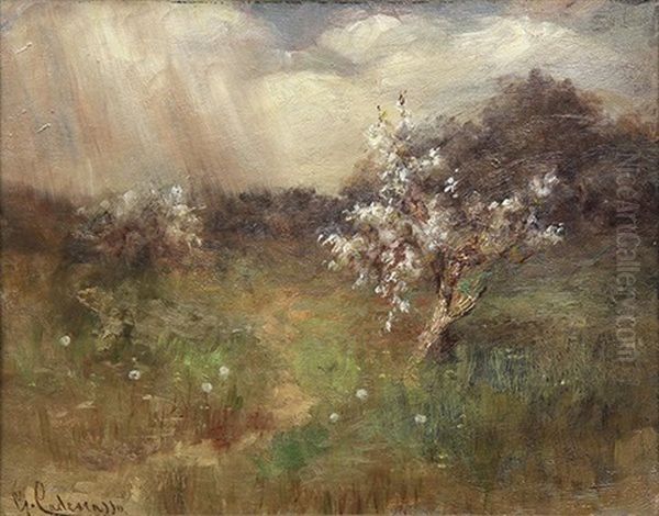 Spring Shower Oil Painting by Giuseppe Cadenasso