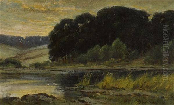 Twilight Gold Oil Painting by Giuseppe Cadenasso