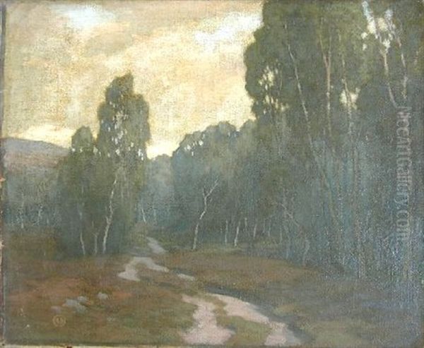 A Woodland Landscape With A Stream (+ 4 Others; 5 Works) Oil Painting by James Cadenhead